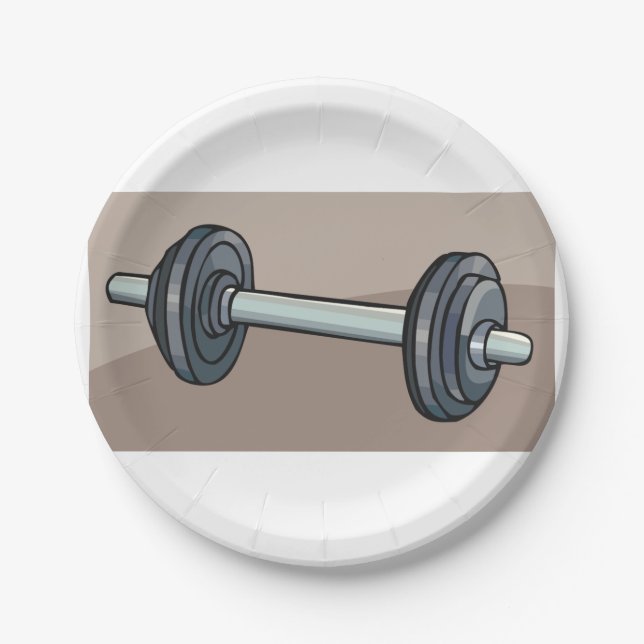 Barbell Weightlifting Gym Fitness Lover  Paper Plates (Front)