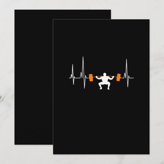 Barbell Weightlifting Heartbeat Bodybuilding (Front/Back)