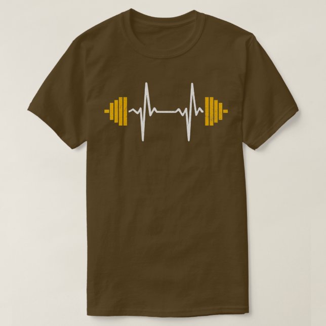 Barbell Weightlifting Heartbeat   Bodybuilding   1 T-Shirt (Design Front)
