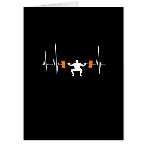 Barbell Weightlifting Heartbeat Bodybuilding Card