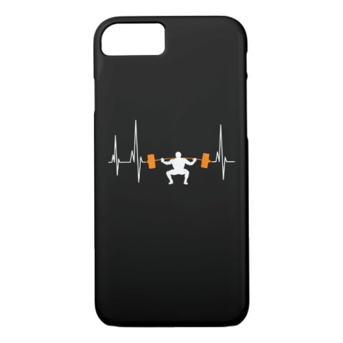 Barbell Weightlifting Heartbeat Bodybuilding iPhone 87 Case