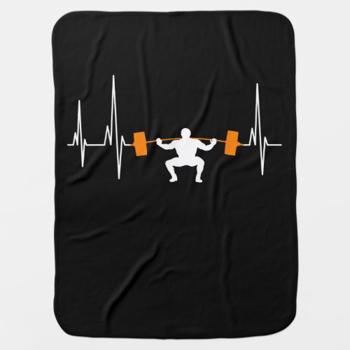 Barbell Weightlifting Heartbeat Bodybuilding Cool Baby Blanket