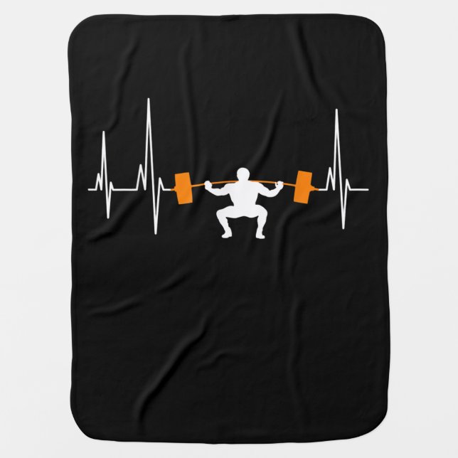 Barbell Weightlifting Heartbeat Bodybuilding Cool Baby Blanket (Front)