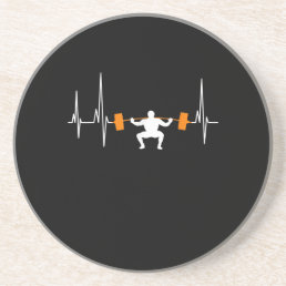 Barbell Weightlifting Heartbeat Bodybuilding Cool Coaster