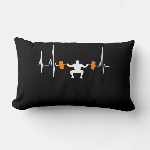 Barbell Weightlifting Heartbeat Bodybuilding Cool Lumbar Pillow