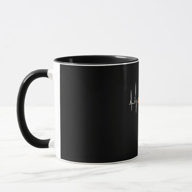 Barbell Weightlifting Heartbeat Bodybuilding Cool Mug (Left)