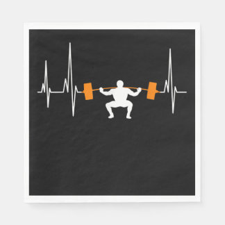 Barbell Weightlifting Heartbeat Bodybuilding Cool Napkins