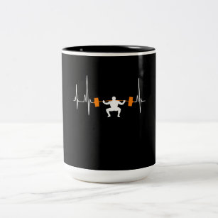 Barbell Weightlifting Heartbeat Bodybuilding Cool Two-Tone Coffee Mug