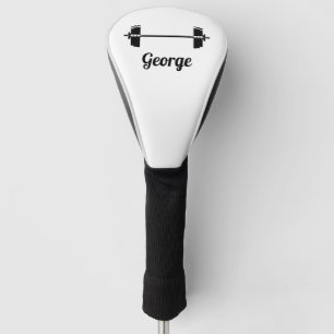 Barbell workout gym silhouette golf head cover