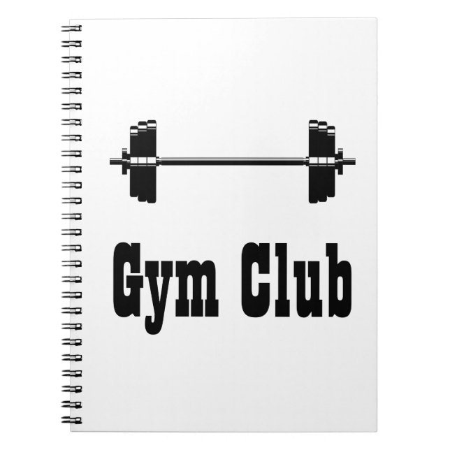 Barbell workout gym silhouette notebook (Front)