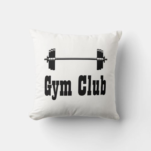 Barbell workout gym silhouette throw pillow