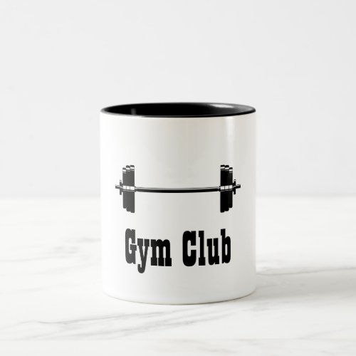 Barbell workout gym silhouette Two_Tone coffee mug