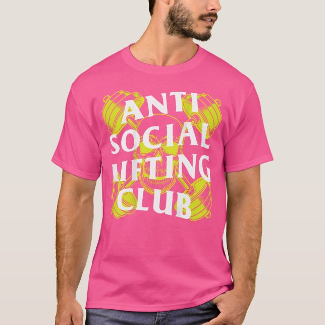 Barbells Crossed Skull Yellow T-Shirt (Front)