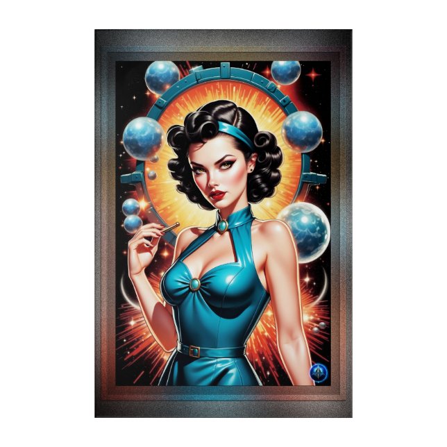 Barbenheimer Retro Fusion Atomic Age Fashion Acrylic Print (Front)
