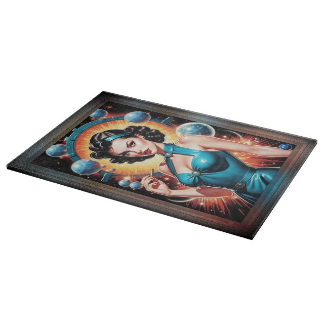 Barbenheimer Retro Fusion Atomic Age Fashion Cutting Board (Corner)