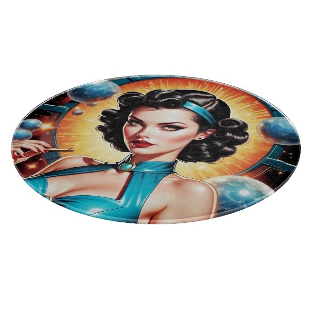Barbenheimer Retro Fusion Atomic Age Fashion Cutting Board (Corner)