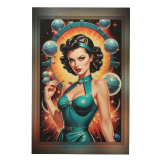 Barbenheimer Retro Fusion Atomic Age Fashion Wood Wall Art