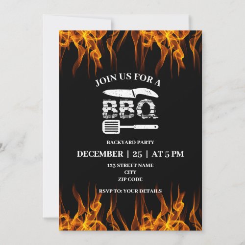 Barbeque Backyard Party Invitation