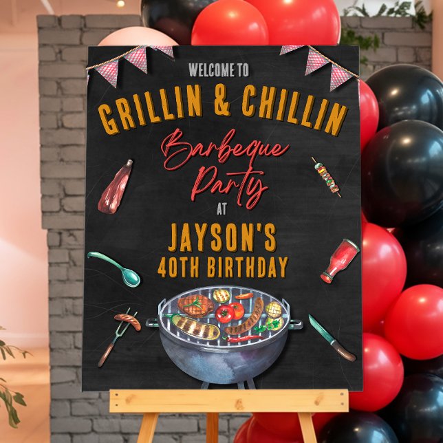Barbeque - Backyard Party Welcome Sign (Barbeque - Backyard Party Welcome Sign)
