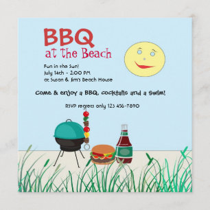 Barbeque Beach Party Invitation