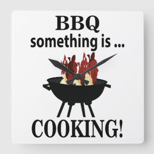 Barbeque Cook Chef Funny BBQ  Square Wall Clock