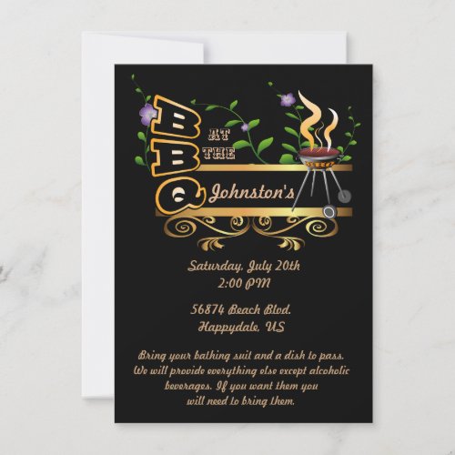 Barbeque Cook Out Party Invitation