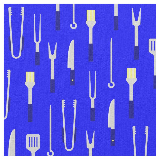 barbeque equipment summer bbq chef blue fabric (Close Up)