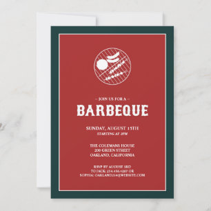 Barbeque Grill Flat Invitation Card