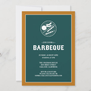 Barbeque Grill Flat Invitation Card