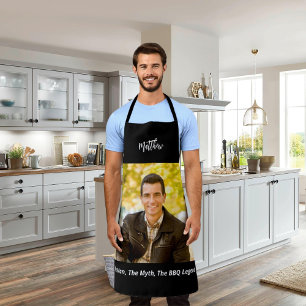 Barbeque legend man myth name photo apron