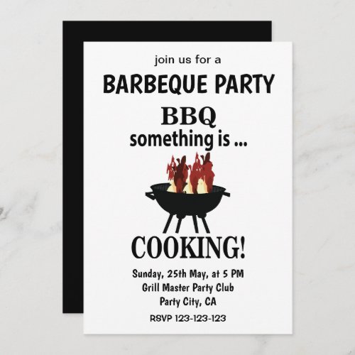 Barbeque Modern Summer Party BBQ Invitation