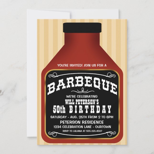 Barbeque Sauce Party Invitations (Front)