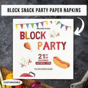 Barbeque Snack Picnic Fun Neighborhood Block Party Napkins