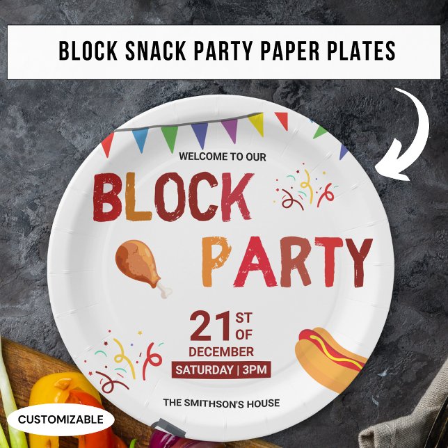 Barbeque Snack Picnic Fun Neighborhood Block Party Paper Plates (Creator Uploaded)