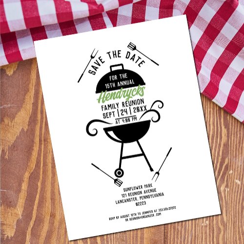 Barbeque themed family reunion design Postcard