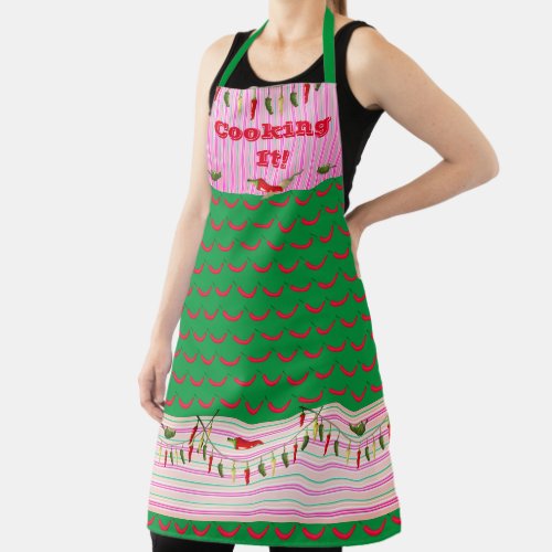 Barbeque Time Hot Peppers Apron