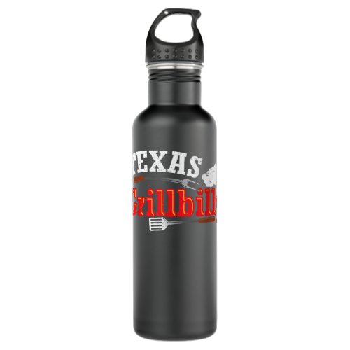 Barbequerexas Grillbilly Barbecue Pitmaster Hillbi Stainless Steel Water Bottle