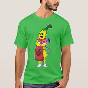 Barber Banana as Hairdresser with Hair dryer T-Shirt