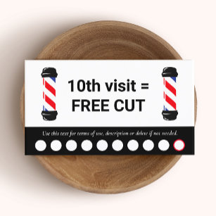 Barber Barbershop 10 Punch Visit Loyalty  Busines Business Card