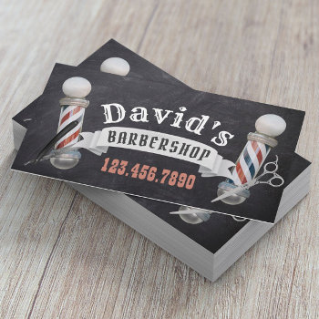 Barber Barbershop Hair Stylist Vintage Chalkboard Business Card by cardfactory at Zazzle