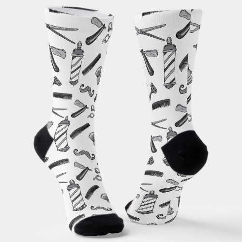 Barber Barbershop Hairstylist Patterned Socks