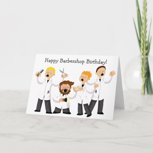 Barber Barbershop Quartet Birthday Greetings Card