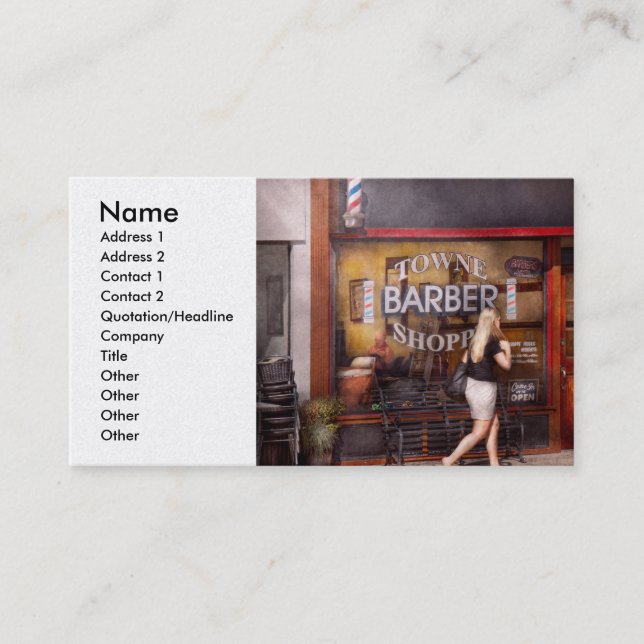Barber - Barbershop - Time for a haircut Business Card (Front)