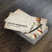 Barber Barbershop Vintage Razor Hair Salon Business Card