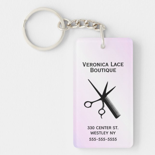 Barber Beautician Design Blue Keychain