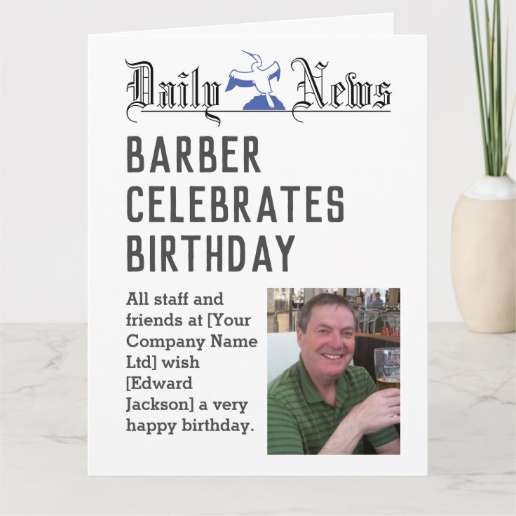 Barber Birthday Card to Personalize Zazzle