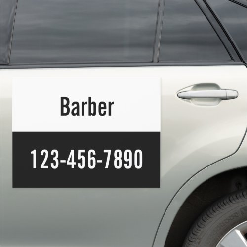 Barber Black and White Promotional Car Magnet