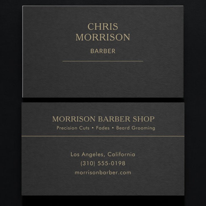 Barber Black Gold Professional Business Card