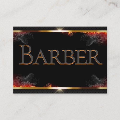 Barber Black Grey Gold Business Card