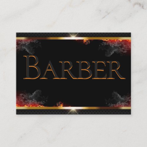 Barber Black Grey Gold Business Card